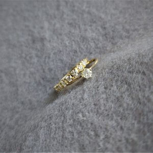 geelgouden solitaire ring met diamant en geelgouden alliance ring met diamant opnieuw gemaakt en de diamanten van de klant teruggezet