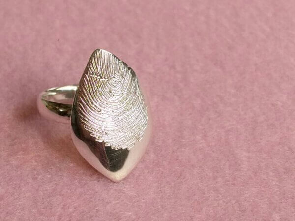 Ring vingerafdruk zilver