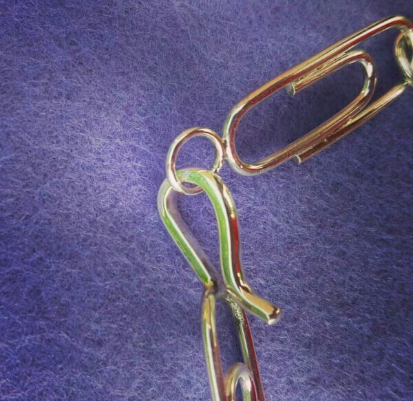 Zilveren paperclip armband - Afbeelding 3