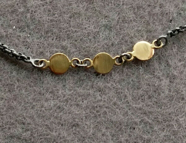 Collier in zwart zilver en goud - Afbeelding 3