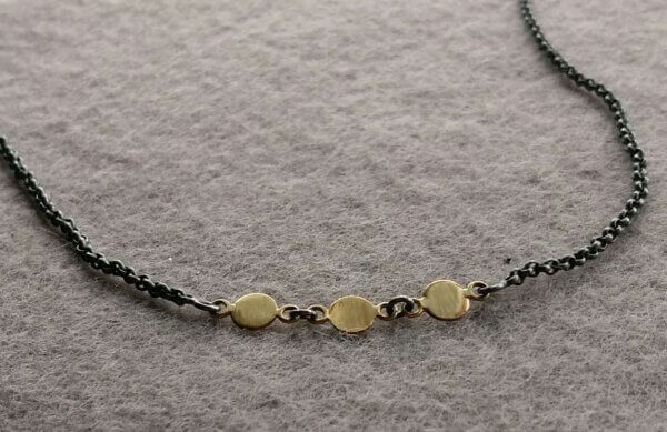 Collier in zwart zilver en goud - Afbeelding 4