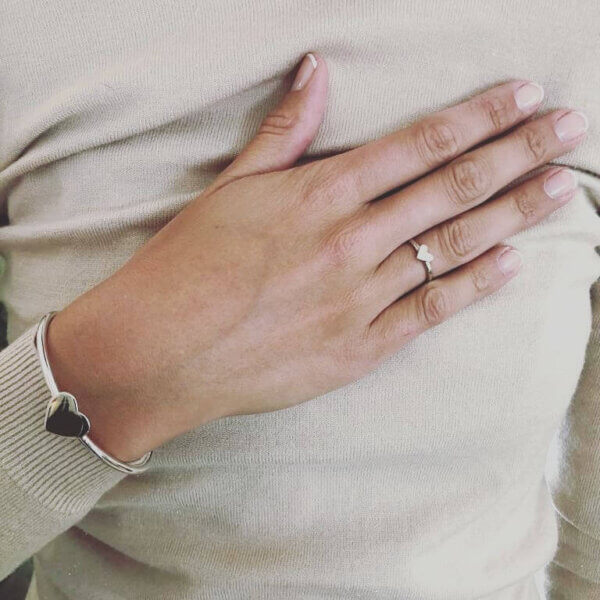 Ring en armband in wit goud en zilver - Afbeelding 3