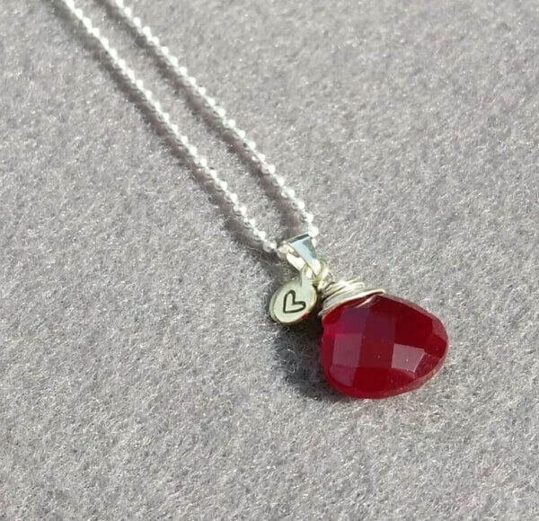 Collier met peervormige edelsteen - Afbeelding 3