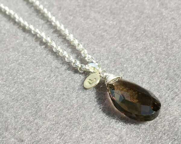 Collier met peervormige edelsteen - Afbeelding 4