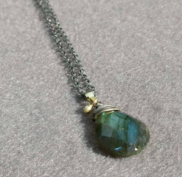 Collier met peervormige edelsteen - Afbeelding 7