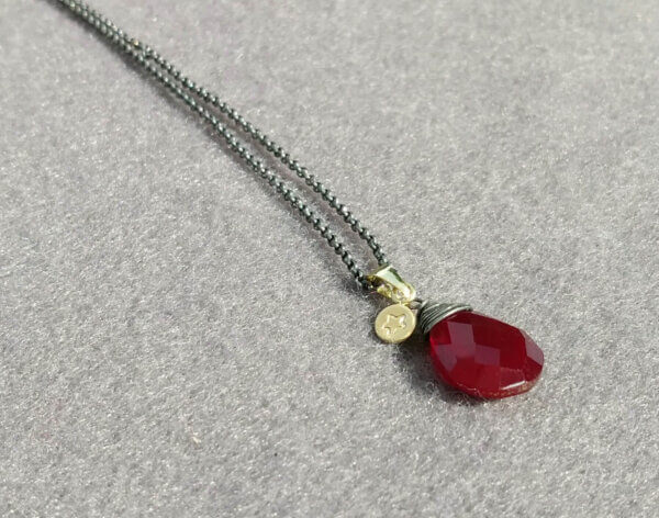 Collier met peervormige edelsteen - Afbeelding 9