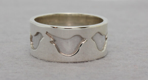 zilveren ring met vogeltjes