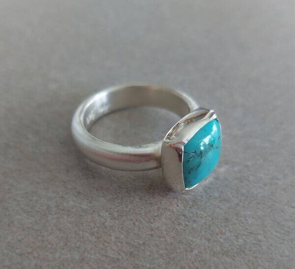 Zilveren ring met turkoois - Afbeelding 2