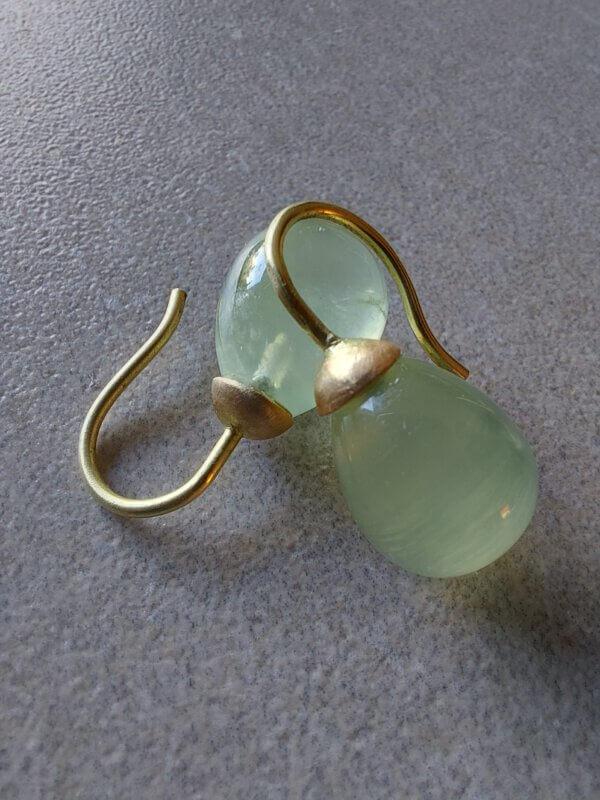 Oorhangers van 14k goud met Prehniet - Afbeelding 3