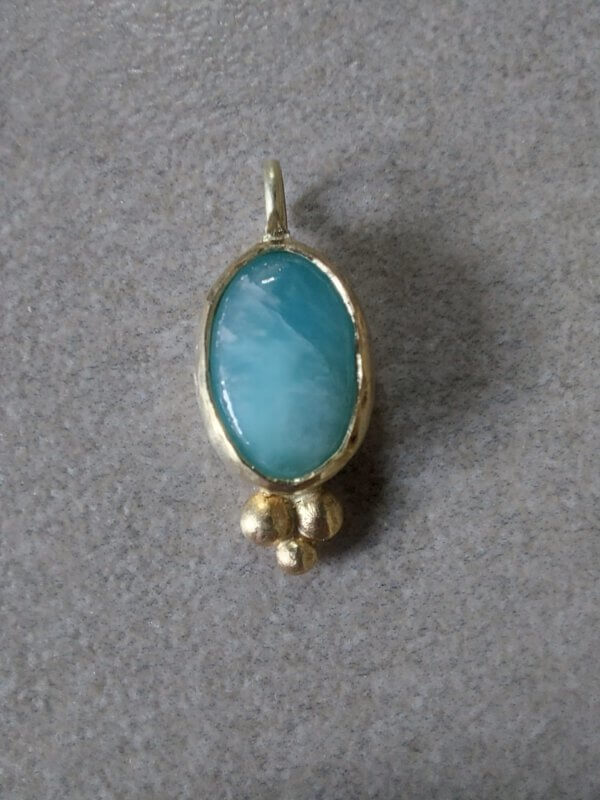 Gouden hanger met Larimar - Afbeelding 3