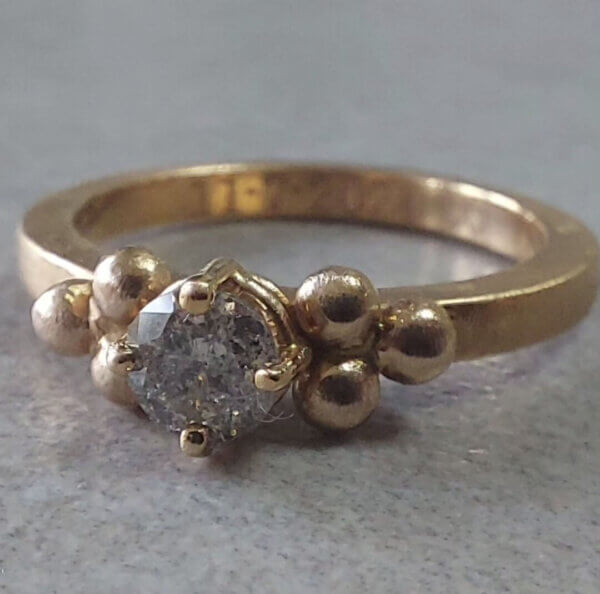 Rosé gouden ring met salt&pepper diamant - Afbeelding 3