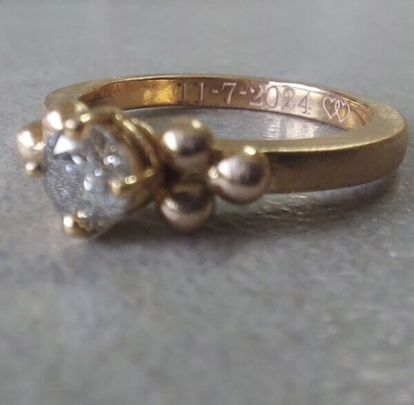 Rosé gouden ring met salt&pepper diamant - Afbeelding 2